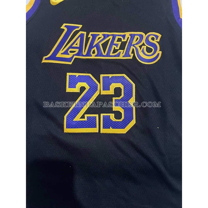 Maillot Enfant Los Angeles Lakers LeBron James NO 23 Earned 2021-22 Noir